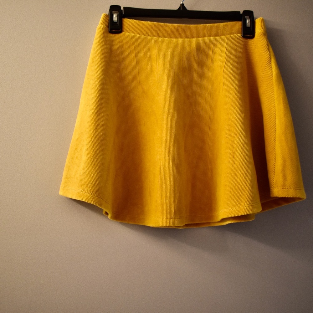 Yellow Corduroy Skirt